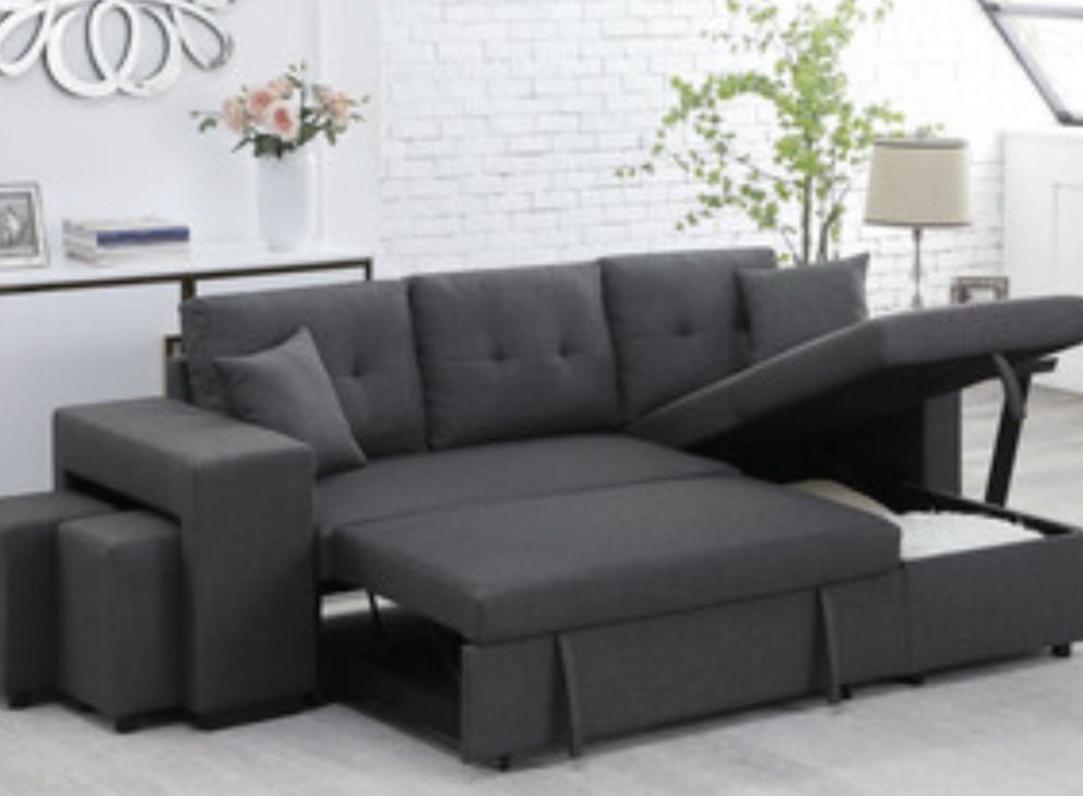 Sleeper Sectional W/chaise &storage