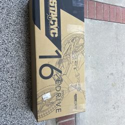New In Box Stacyc 16 Inch Gas Gas Framed Bike