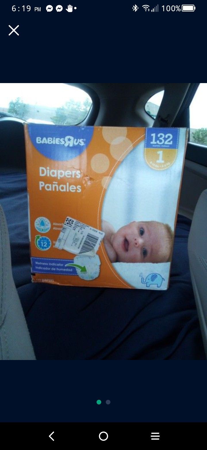 132ct Size 1 Babies R Us Brand Diapers