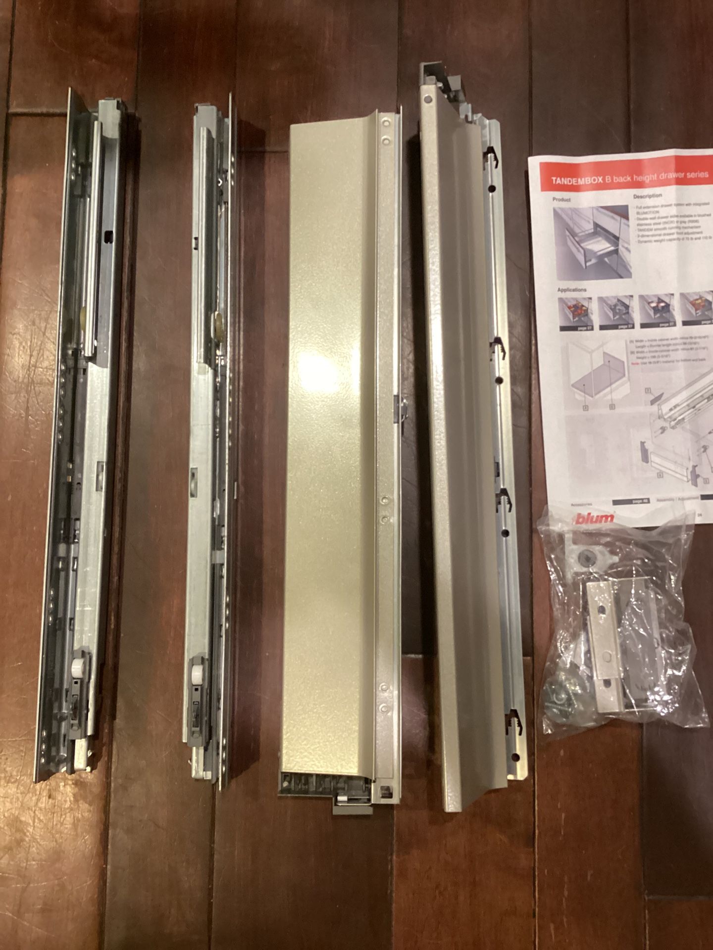 20” Blum Tandembox Blumotion Slides Qty 6