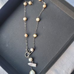 Silver Pearl Necklace 