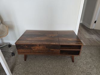 WLIVE Lift Top Coffee Table with Hidden Storage, Adjustable Shelf, Brown