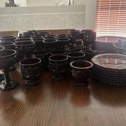 Ruby Red Vintage Dishes