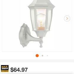 White Dusk to Dawn Decorative Outdoor Wall Lantern Sconce Light