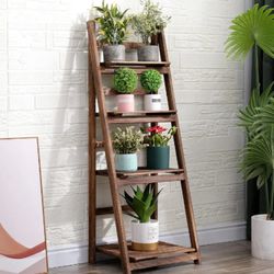 Brand New 45" Merch Wooden Multifunctional Foldable Ladder Shelf 