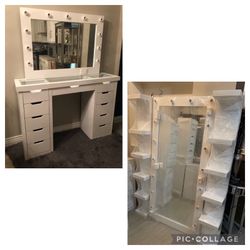 Vanity Set With Full Body Mirror And Shelf’s 