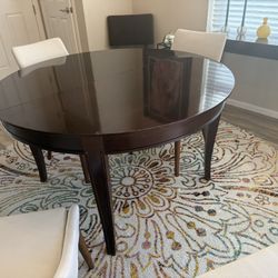 Dining/game Table With Leaf + 4 Chairs