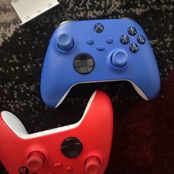 Blue + Red Xbox S Remote