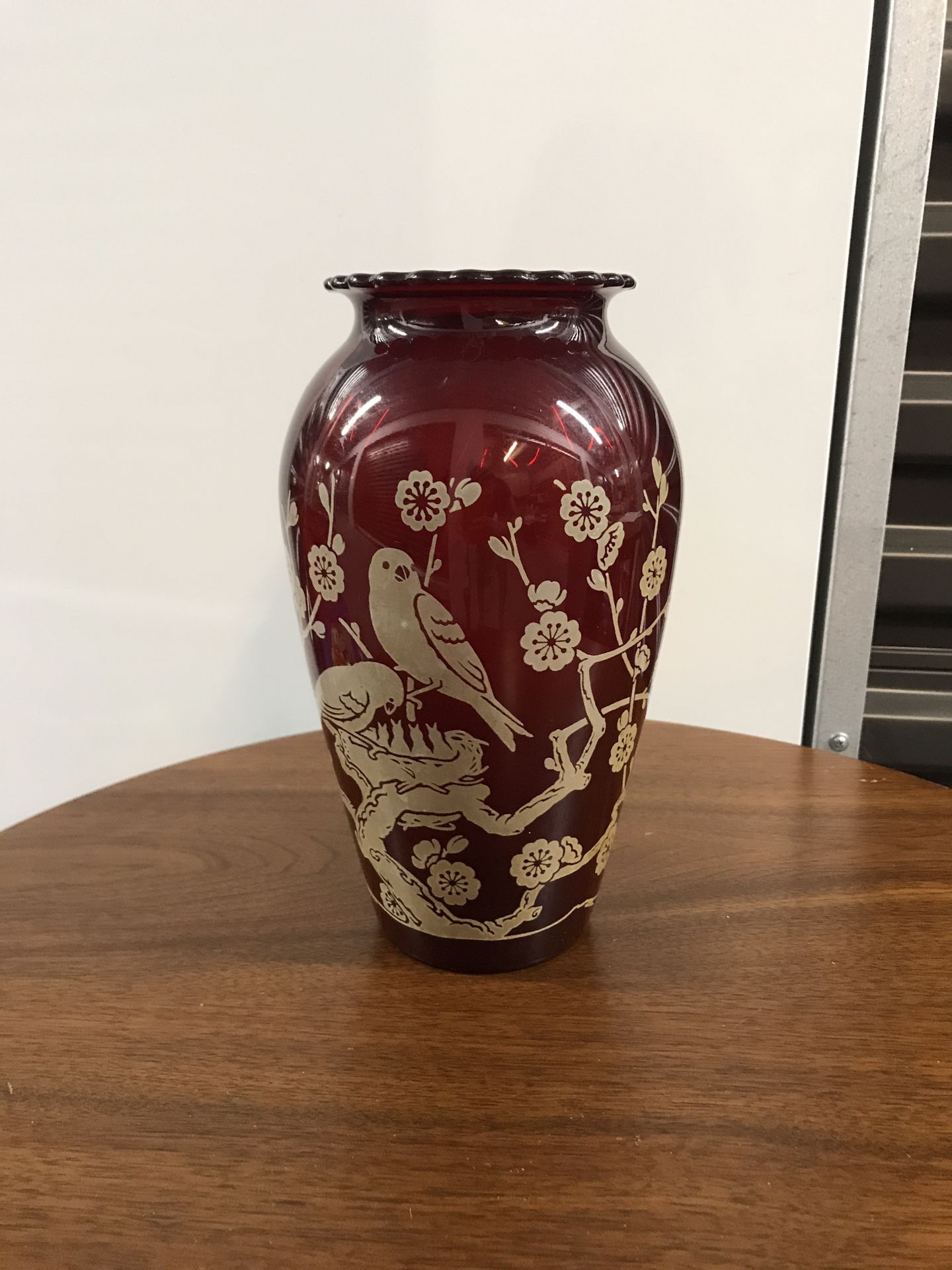 Antique Ruby glass vase circa 1920’s