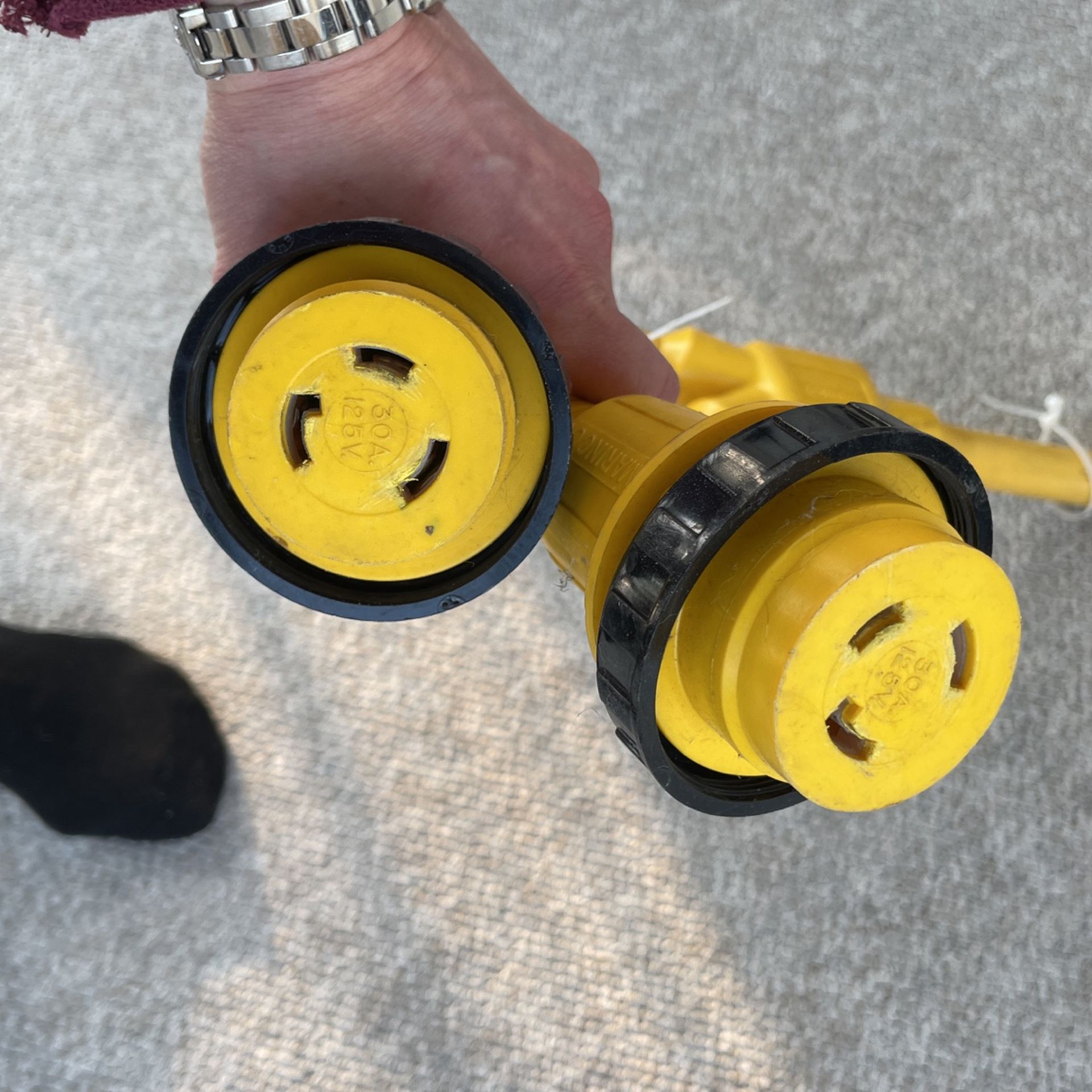 Marinco Y adapter 50 Amp 125/250V Locking Dock Side/Male Plug, Two