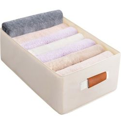 Clothing Organizer,Washable and Foldable Closet Organizer Built-in PP Board, Regular and No Collapse Clothes Organizer for T-Shirt,Jeans,Bath Towel,et