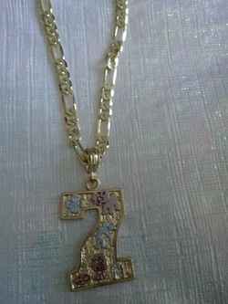 Fijar chain and 7 lucky in gold plate