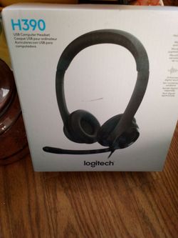 Computor head phones and microphone