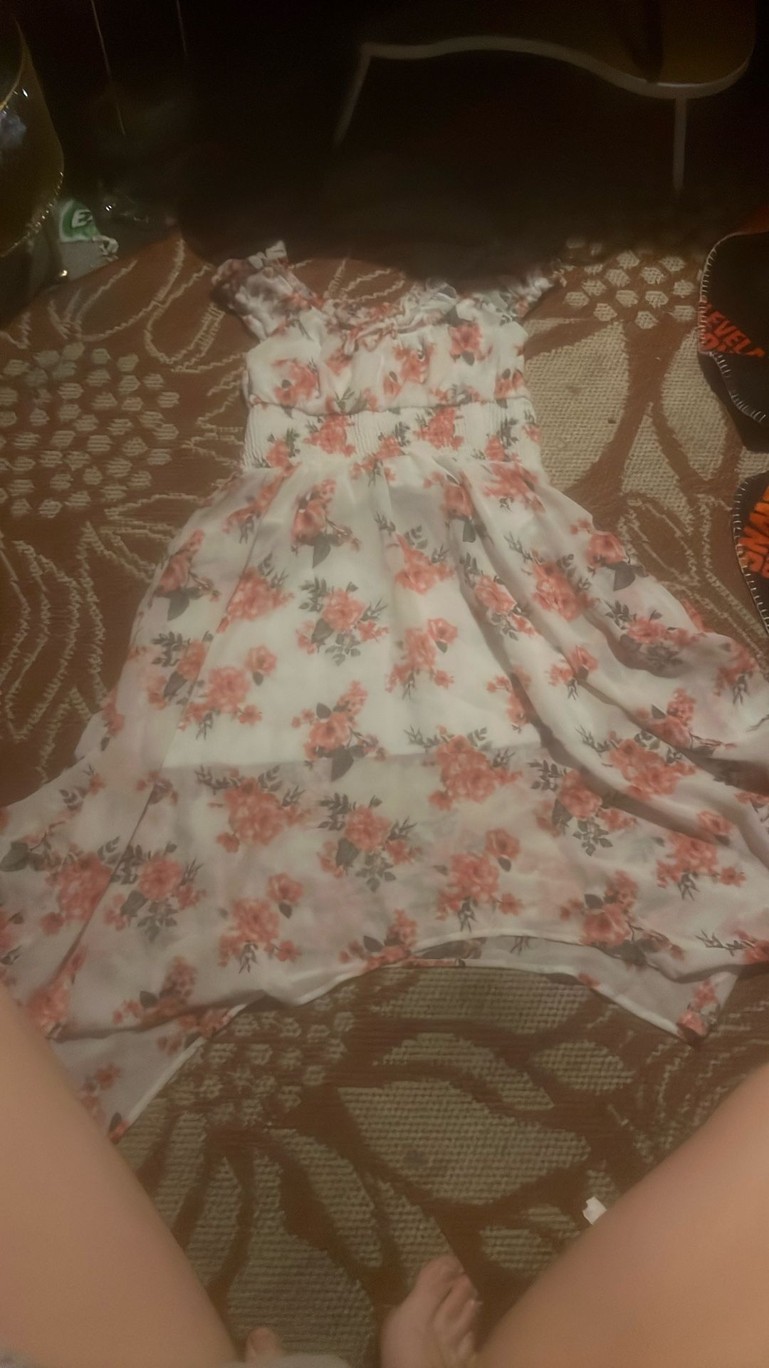 White Dress With Pink Flowers