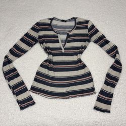 UO Out From Under Women Stripes Y2K Thermal Top