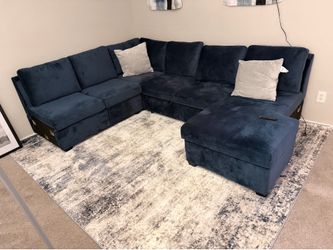 Section and Rug and curtains