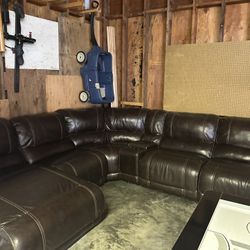 Leather Sectional With Recliners