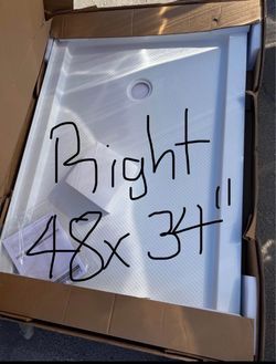 BRAND NEW IN BOX SHOWER BASE 48”x34” right side drain