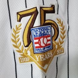 New Frank Thomas Men's 3XL 2014 Hall Of Fame Pinstripe Home Jersey 75 Year Patch  Size 56