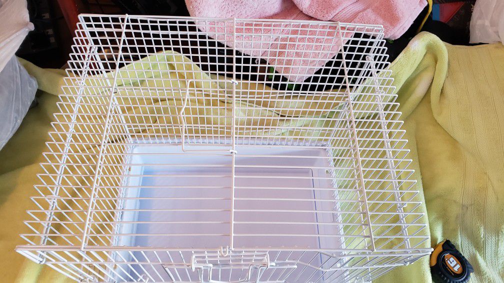 Two Small Carry Bird Cages & 1 Steel Cage