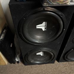 2 12’ JL Audio Subwoofers In Sealed Box Used But Works Good Condition More Subwoofers Used New Available 7 Days Garantia Warranty Bajos Barato Mismo D