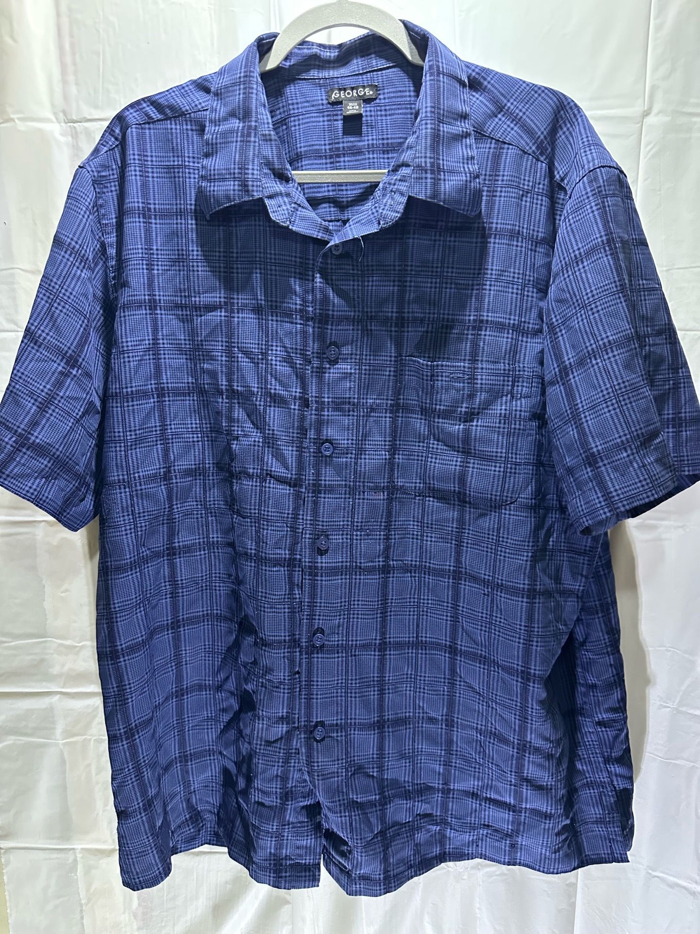George Mens Button Down Short Sleeve Shirt Sz XL