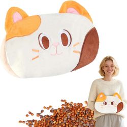 (New in box!) Orange Cat Hand Warmer | Microwavable Heating Pad, Cramp Relief