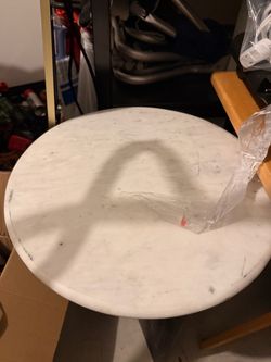 Round White Marble Top Side Table