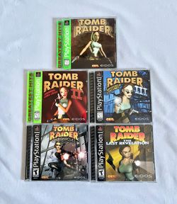 TOMB RAIDER PLAYSTATION PS1 BUNDLE 5 GAME LOT CIB COMPLETE SERIES SET