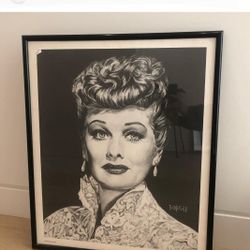 Lucille Ball Print Charcoal Bradford I Love LUCY