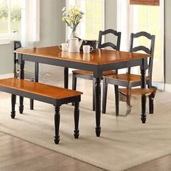 4pc Dining Table Set New Soild Wood New 