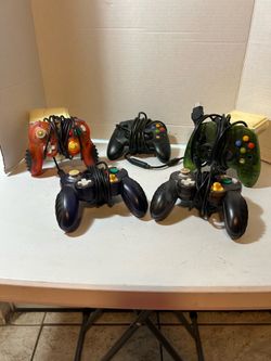Lot of 5 Retro Video Game Controllers - Xbox S-Type & GameCube Mad Catz-ALL $65