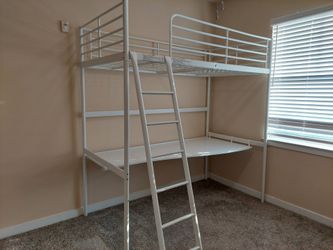 White Metal Twin Loft Bed- NEED GONE BY FRIDAY 5/29