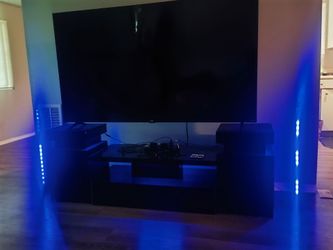 Modern LED coffee table and 2 night stands (free side lamp lights)