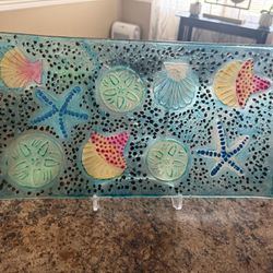 Glass Seashell Platter