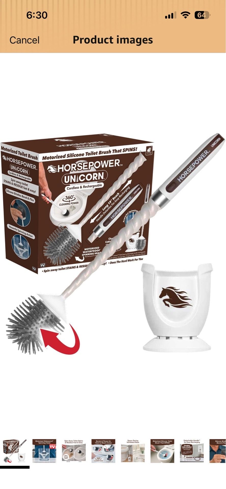 Electric Toilet Brush – Motorized 360° Silicone Bristles, Rechargeable Cordless Power for Effortless Deep Cleaning – AS-SEEN-ON-TV