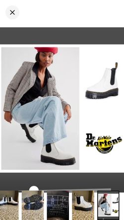 Dr. Martens White 2976 Quad Chelsea Boots
