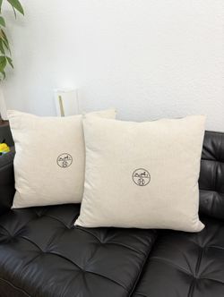 Luxury Custom Cushion Cover Set – Made from Authentic Hermès Dust Bags