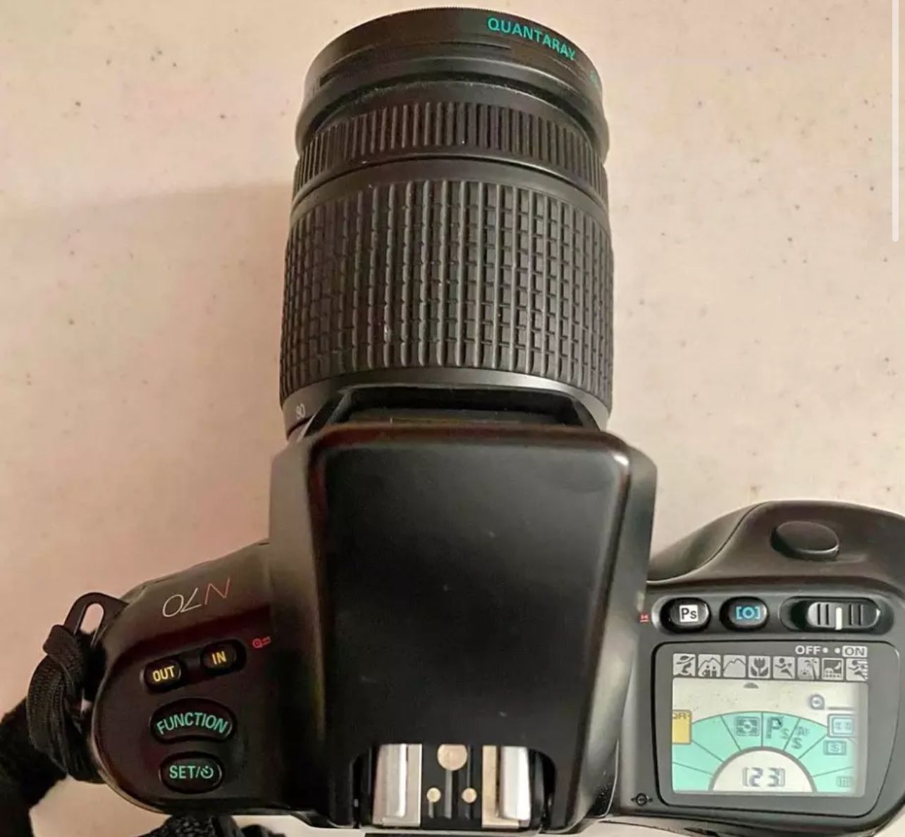 Nikon N70 Film Camera Quantaray Lens 58mm QMC-1A With Bag