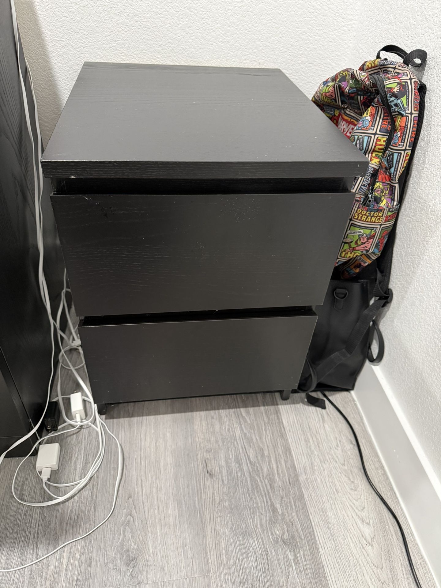 2 Black Ikea Nighstands