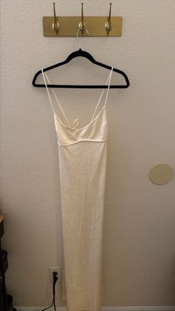 Cream Satin Slip Maxi Dress