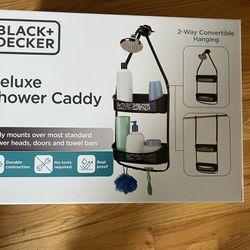 Black Plastic Shower Caddy