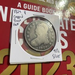 1829 Silver half dollar 