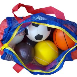 Balls Baseball Football Basketball Tennis Soccer Foam Set 5 Bag Neliblu OPEN BOX