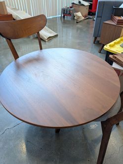Mid Century Modern Solid Wood Table and Chairs