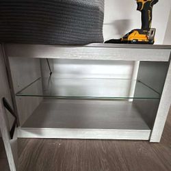 80” TV Stand for 85”, TV Stand with LED lights & two storage cabinets