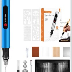 Cordless Engraving Pen with 30+ Bits & 5 Speeds,Electric Engraver Kit for Wood Metal Glass Stone,Mini Rotary Tool with LCD Display & Anti-Slip Grip,Gi