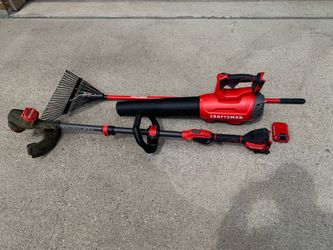 Battery powered weedeater and blower
