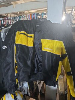 Mossi motorcycle jacket with liner and helmet