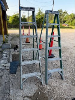 Werner 7 Ft Fiberglass Step Ladders – Set of 2